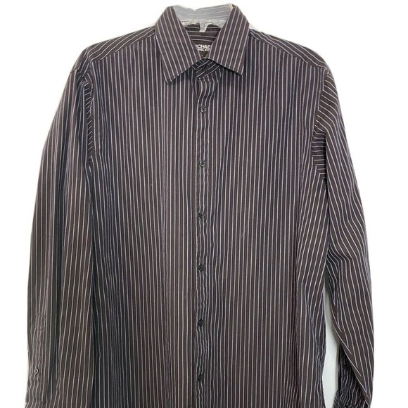 Michael Kors Shirt Mens 15.5 32/33 Blue Button Front Dress Plaid Check Cotton - Picture 1 of 6